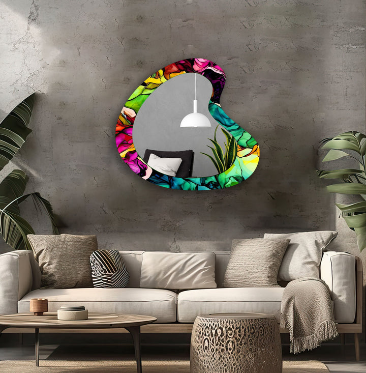 Mirrored wall art inspired by geometric elegance, perfect for adding depth and dimension
