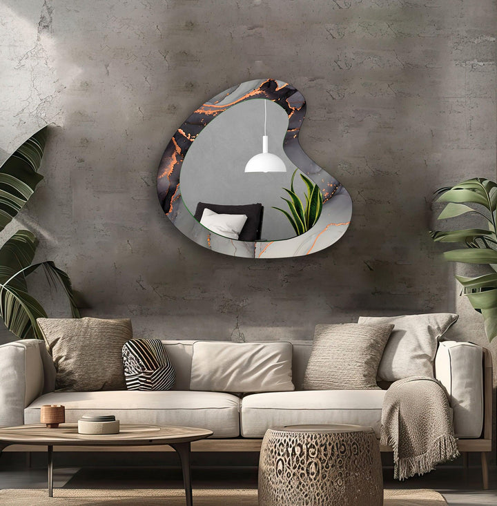 Decorative wall mirror with a contemporary design, perfect for adding elegance to any space
