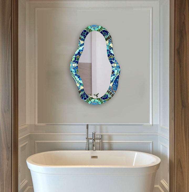 Mirror wall art inspired by abstract forms, perfect for adding a touch of artistic charm
