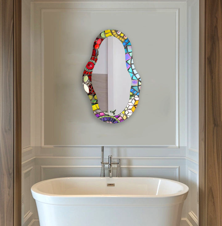 Asymmetrischer Mosaik-Wandspiegel