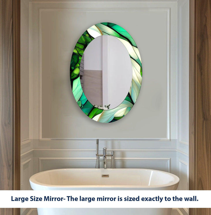 Green Dining Room Oval Wall Mirror