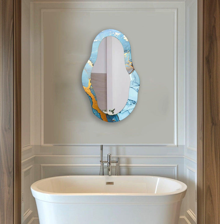 Mirror wall art inspired by geometric designs, adding sophistication to any decor style

