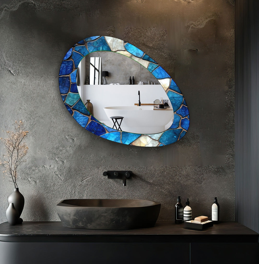 Mirrored wall art inspired by geometric elegance, perfect for adding depth and dimension
