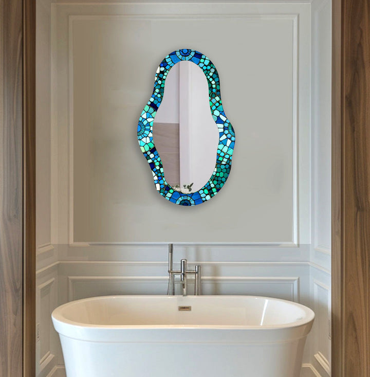 Decorative wall mirror with unique shapes and reflective surfaces for a chic statement
