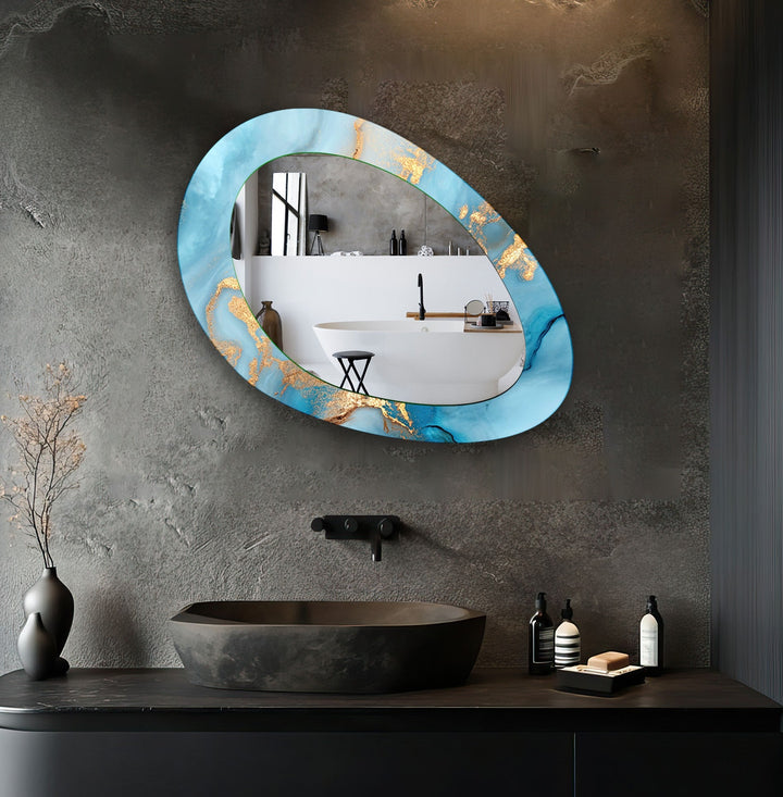 Decorative wall mirror with a contemporary design, perfect for adding elegance to any space
