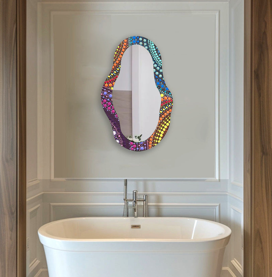 Decorative wall mirror with unique shapes and reflective surfaces for a chic statement
