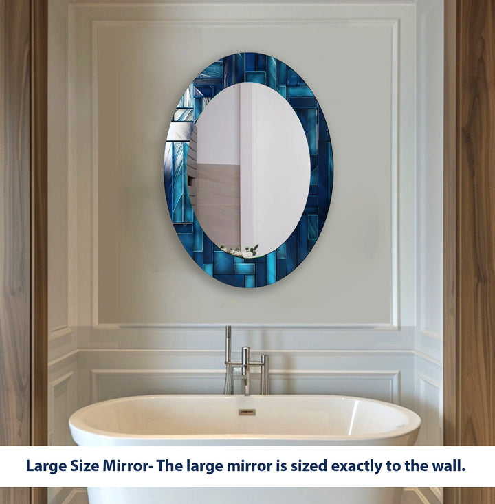 Mirror wall art with abstract shapes and reflective surfaces for a modern artistic vibe
