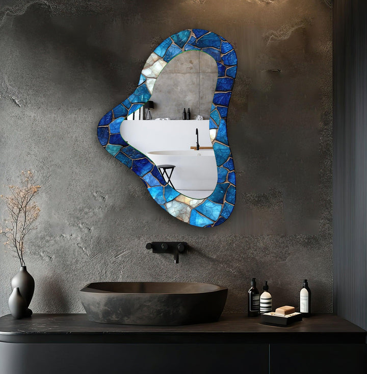 Decorative wall mirror with unique shapes and reflective surfaces for a chic statement
