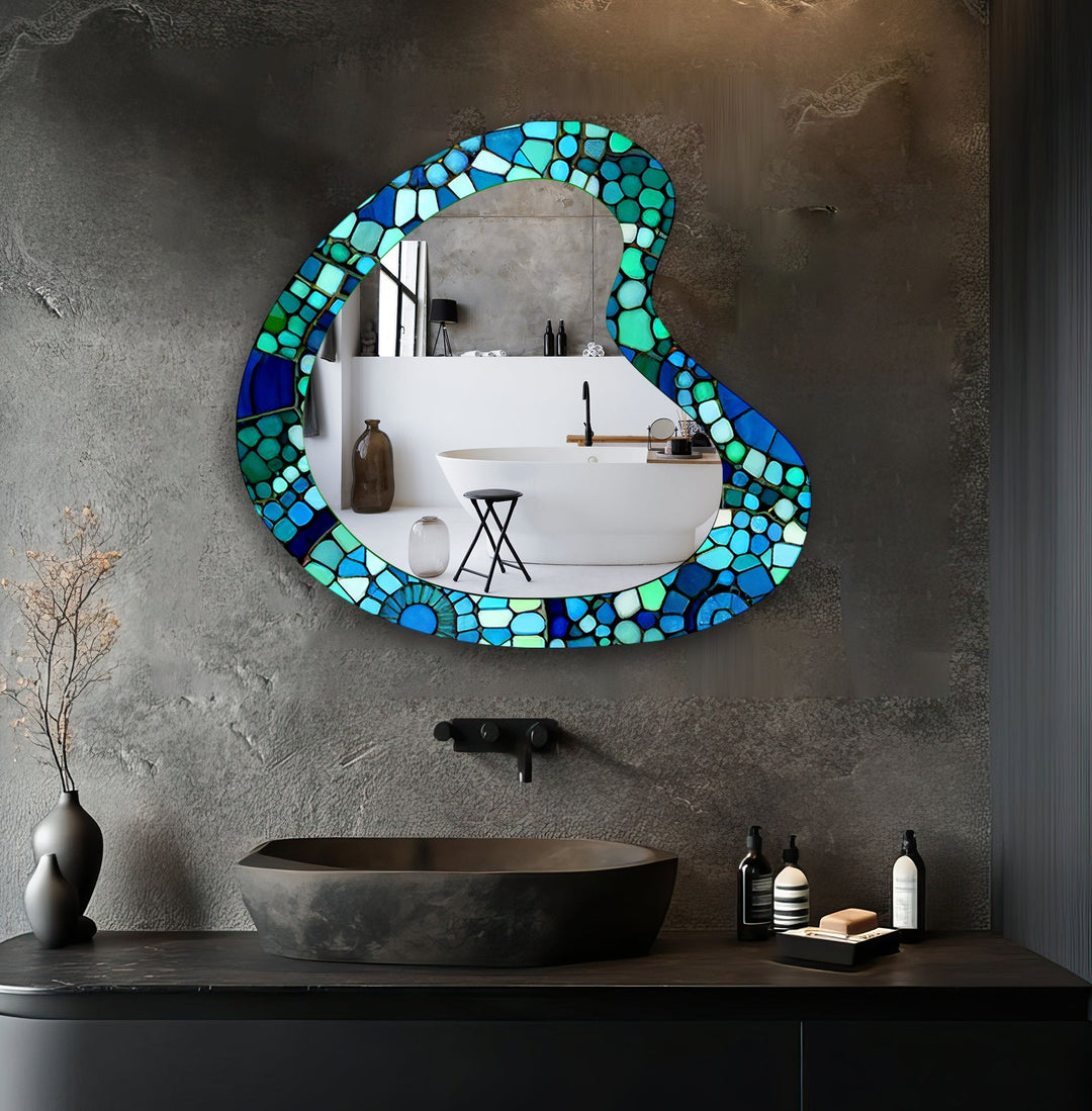 Mirror wall art inspired by geometric designs, adding sophistication to any decor style

