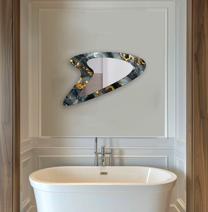 Mirrored wall art inspired by geometric elegance, perfect for adding depth and dimension
