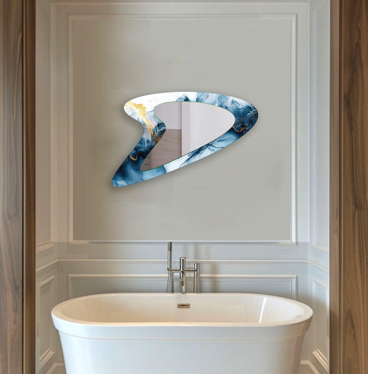 Mirrored wall art inspired by geometric elegance, perfect for adding depth and dimension
