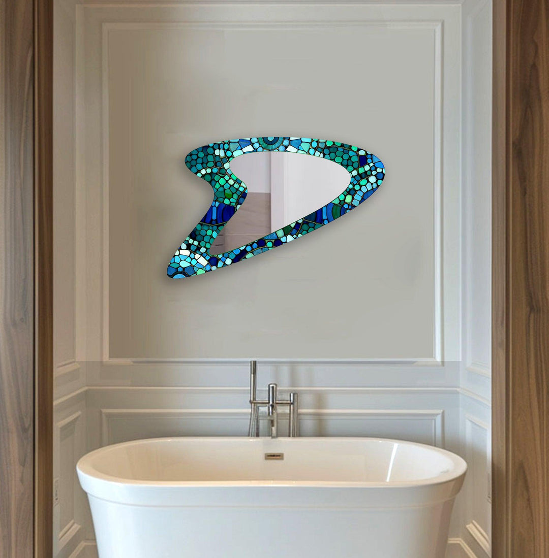 Mirrored wall art crafted with bold patterns for a modern and sophisticated touch
