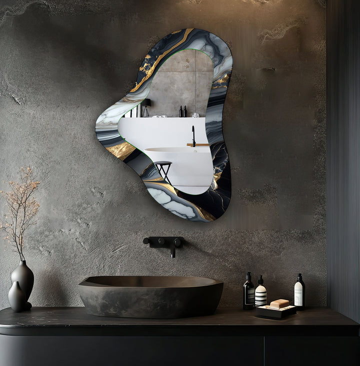 Decorative wall mirror with intricate detailing, perfect for enhancing any interior space
