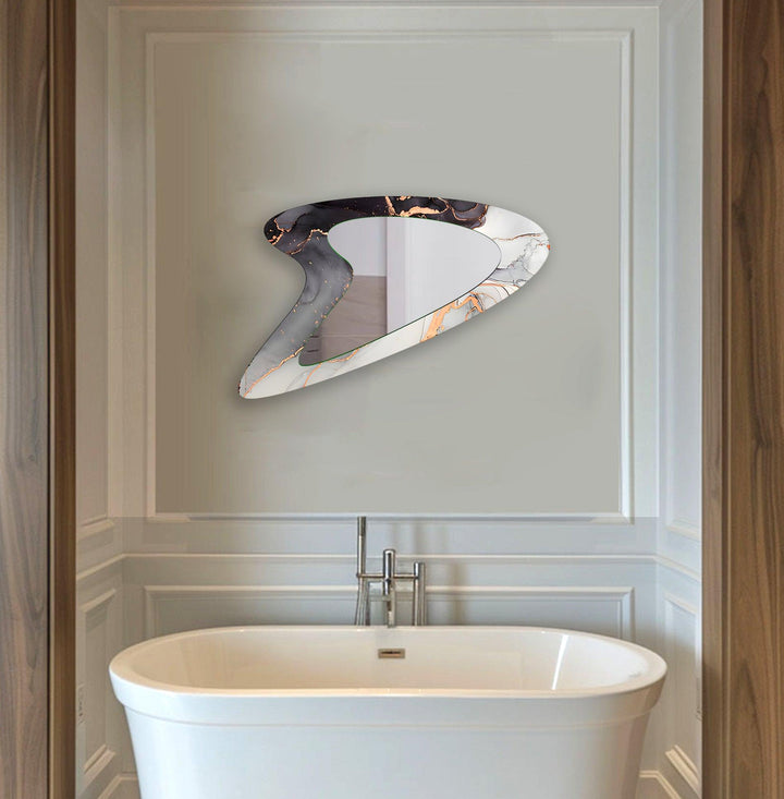 Mirror wall art inspired by geometric designs, adding sophistication to any decor style
