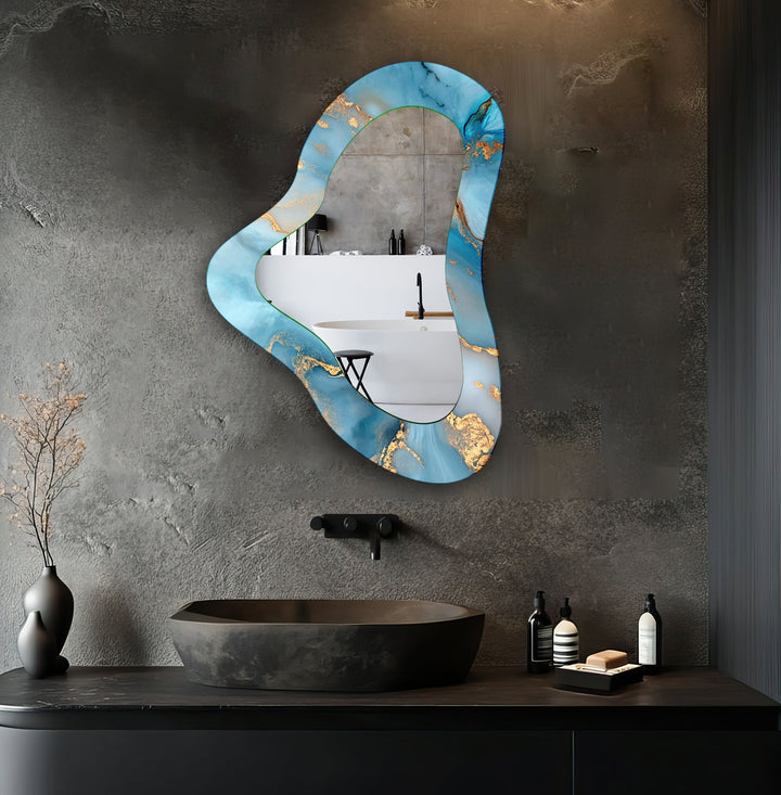 Wall mirrors designed with bold geometric shapes to make a striking statement
