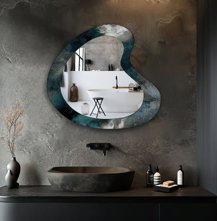 Decorative wall mirror with intricate detailing, perfect for enhancing any interior space
