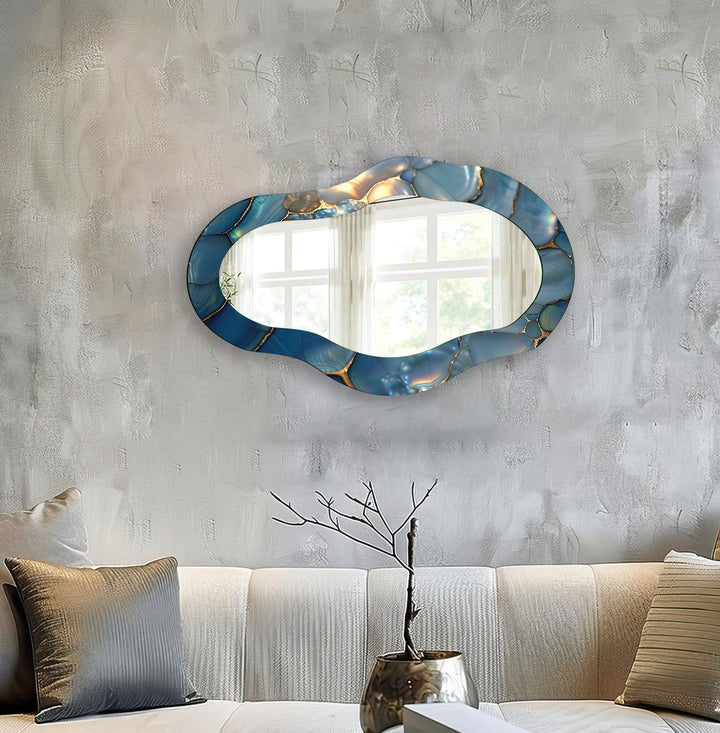 Mirrored wall art showcasing creative patterns and reflective designs for a contemporary touch
