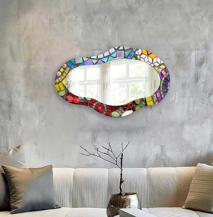 Asymmetrischer Mosaik-Wandspiegel