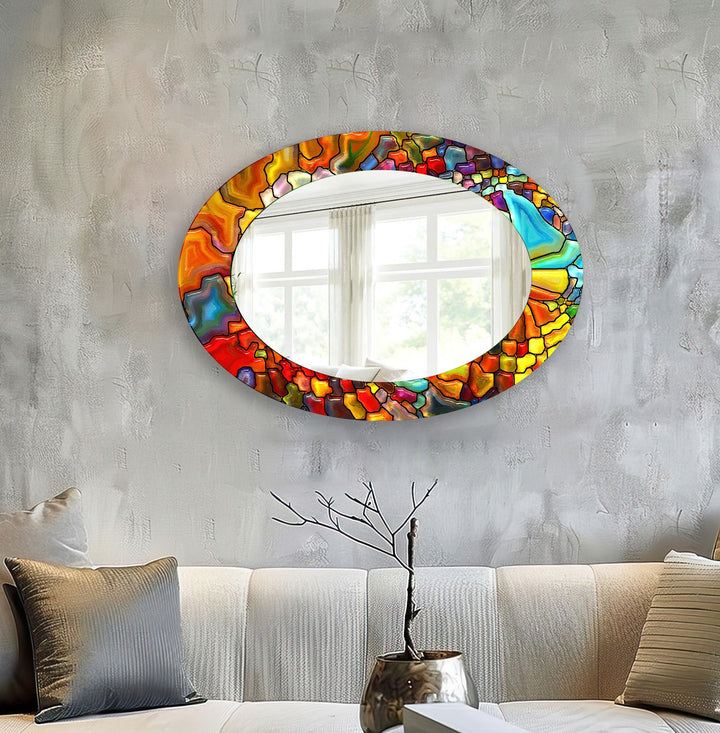 Mirrored wall art offering a creative and reflective statement for contemporary interiors
