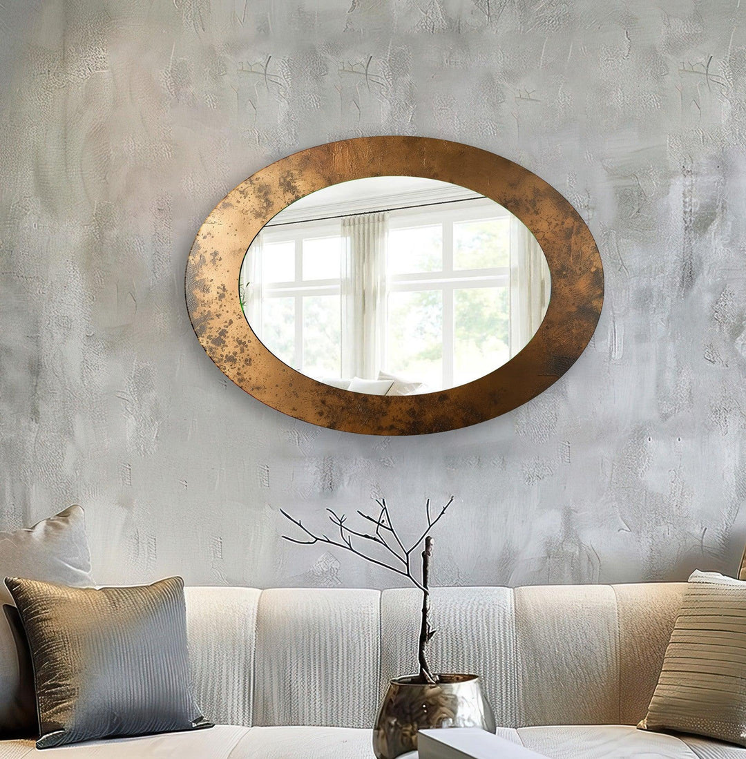 Copper Entryway Oval Wall Mirror