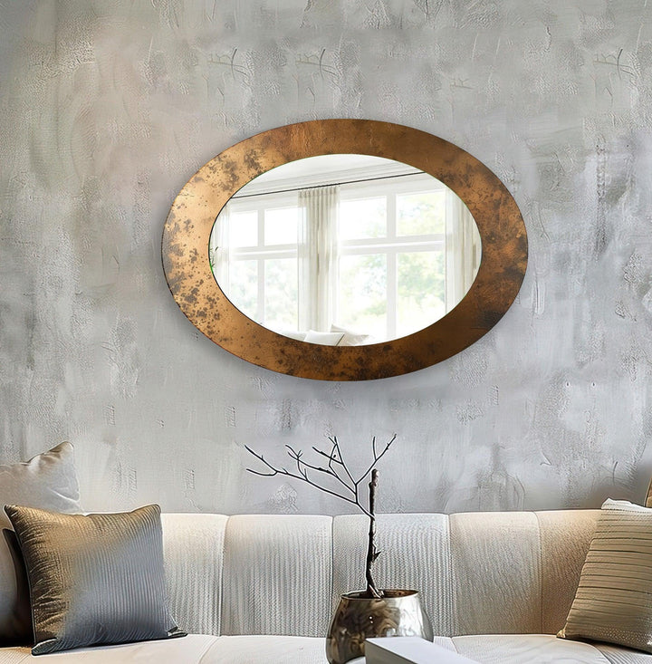 Copper Entryway Oval Wall Mirror