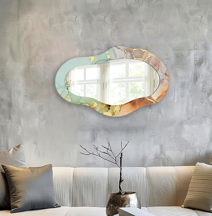 Orange Abstract Wall Mirror