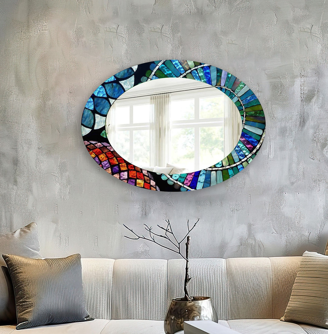 Mirrored wall art inspired by geometric elegance, perfect for adding depth and dimension
