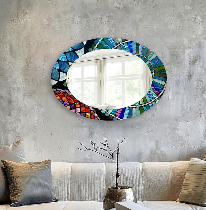 Mirrored wall art inspired by geometric elegance, perfect for adding depth and dimension
