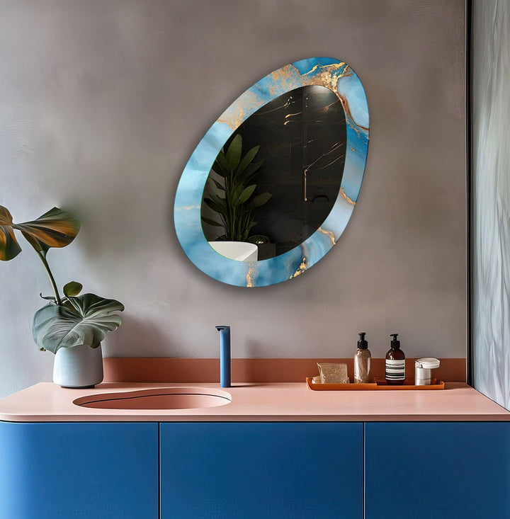 Mirror wall art inspired by abstract forms, perfect for adding a touch of artistic charm
