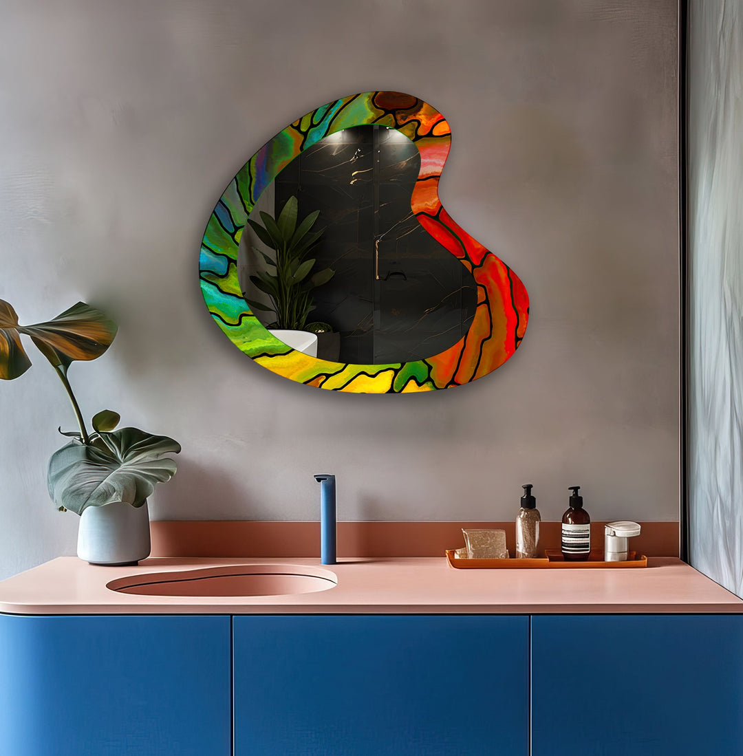 Mirror wall art inspired by abstract forms, perfect for adding a touch of artistic charm
