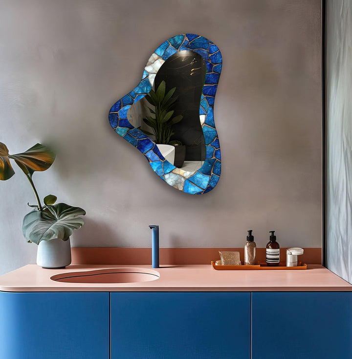 Mirrored wall art crafted with bold patterns for a modern and sophisticated touch
