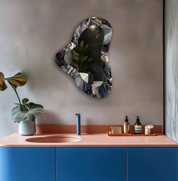 Mirrored wall art crafted with bold patterns for a modern and sophisticated touch

