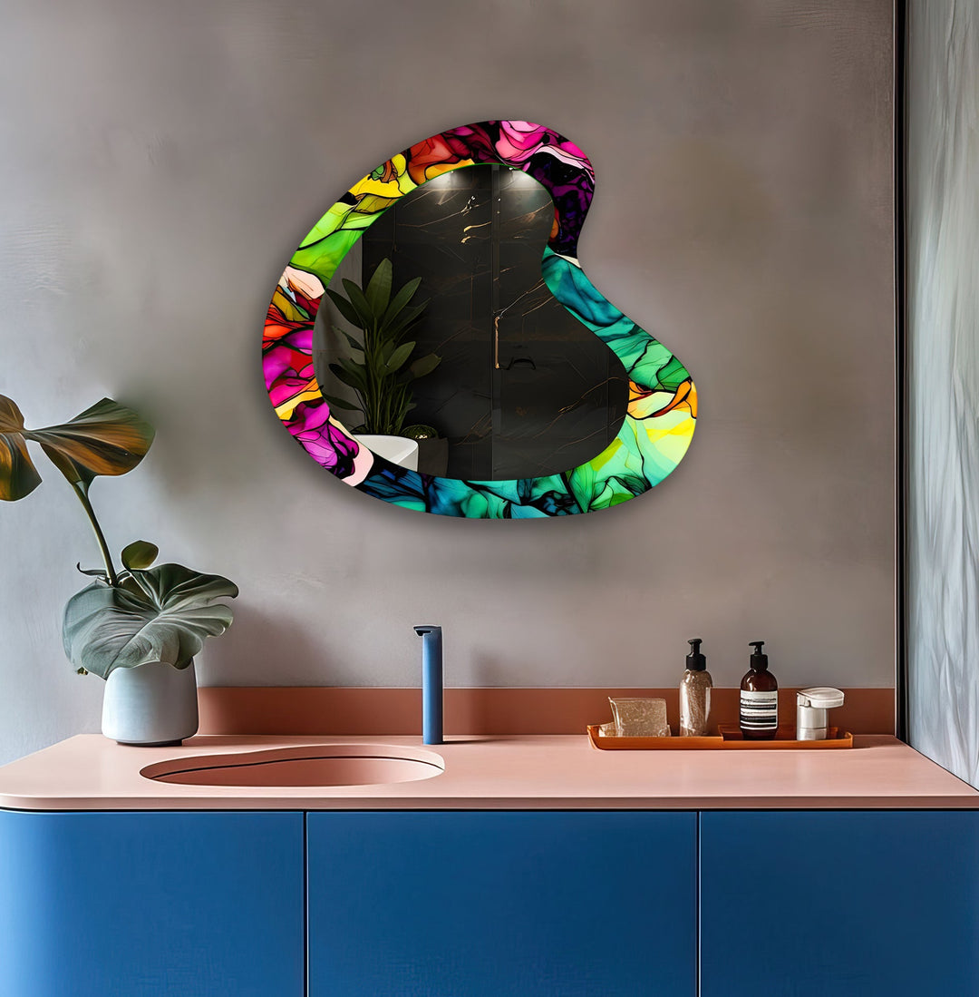 Decorative wall mirror with intricate detailing, perfect for enhancing any interior space
