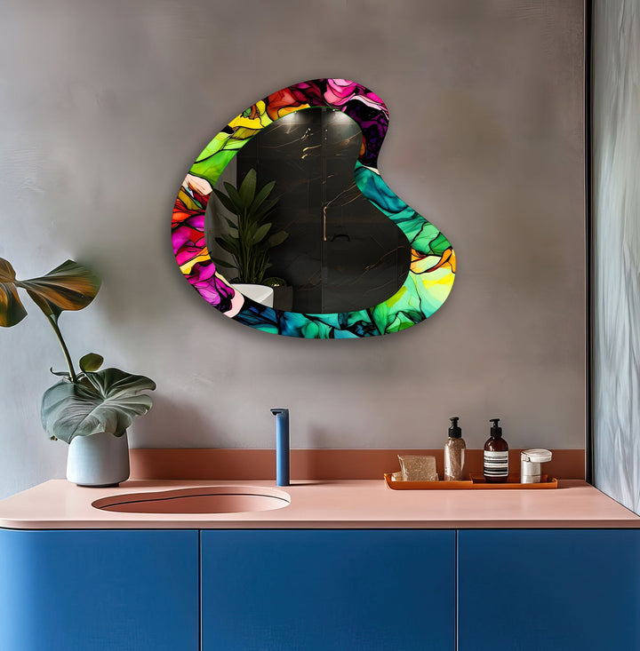 Decorative wall mirror with intricate detailing, perfect for enhancing any interior space
