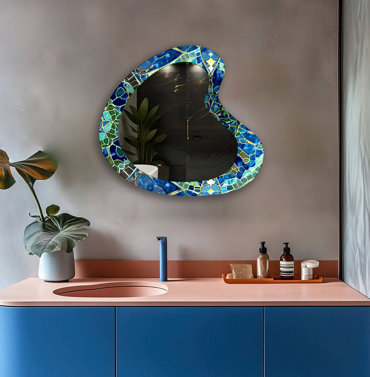 Decorative wall mirror with unique shapes and reflective surfaces for a chic statement
