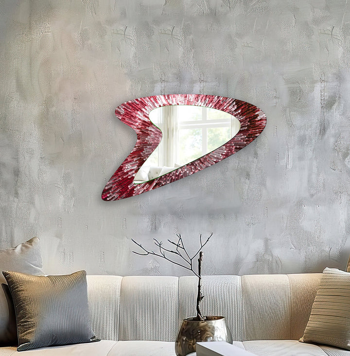 Mirror wall art inspired by abstract forms, perfect for adding a touch of artistic charm
