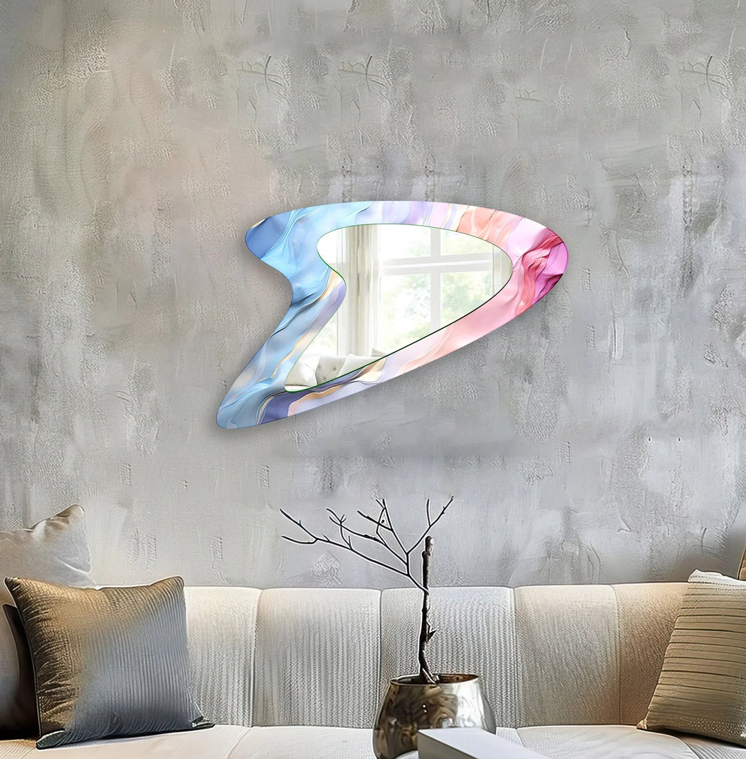 Pastel Colors Abstract Decorative Wall Mirror - MyPhotoStation