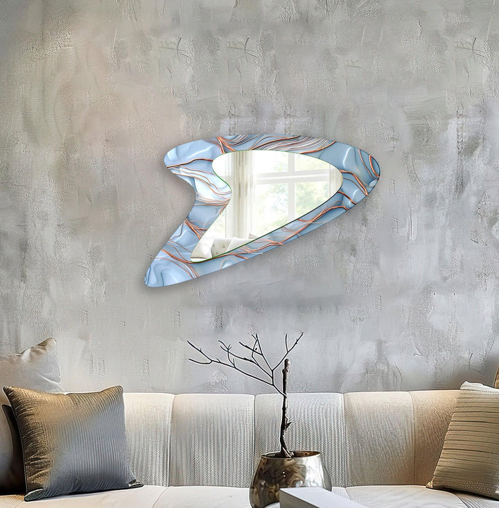 Blue - Bronze Modern Glass Wall Mirror