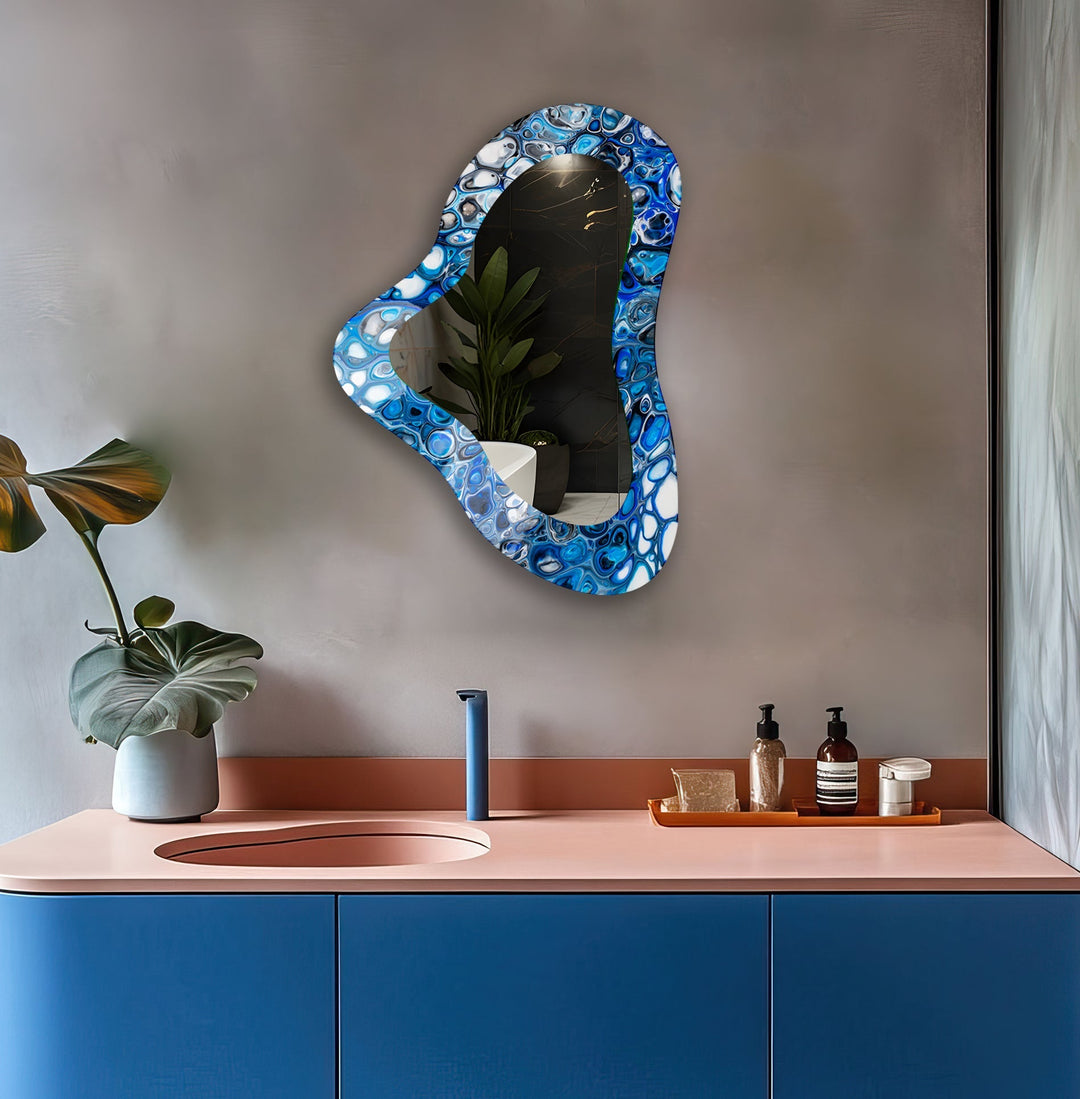 Mirror wall art inspired by abstract forms, perfect for adding a touch of artistic charm

