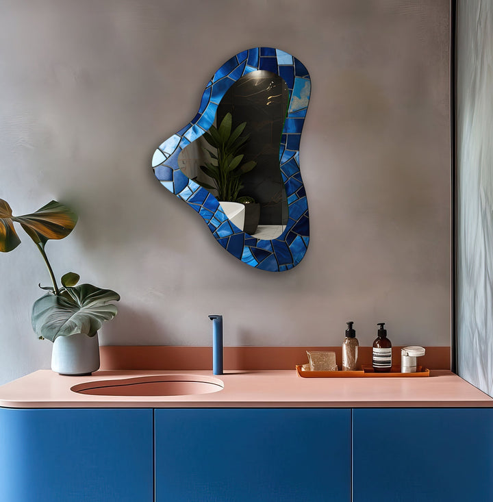 Decorative wall mirror blending artistic patterns with modern functionality for a unique look
