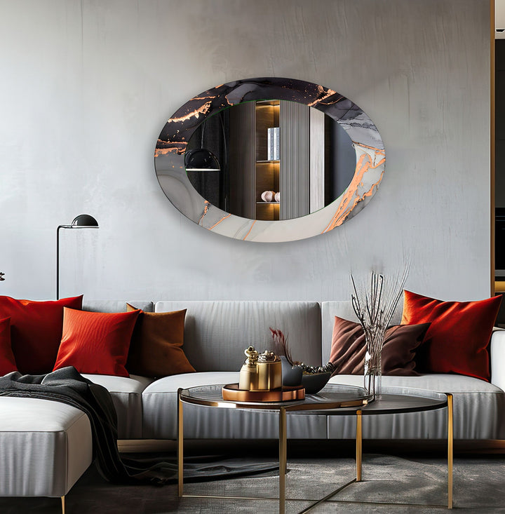 Mirror wall art inspired by geometric designs, adding sophistication to any decor style
