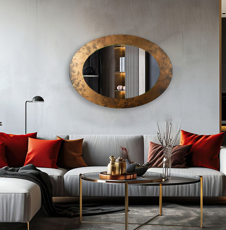 Copper Entryway Oval Wall Mirror