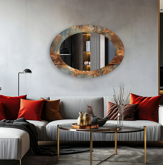 Copper Modern Oval Wall Mirror - MyPhotoStation