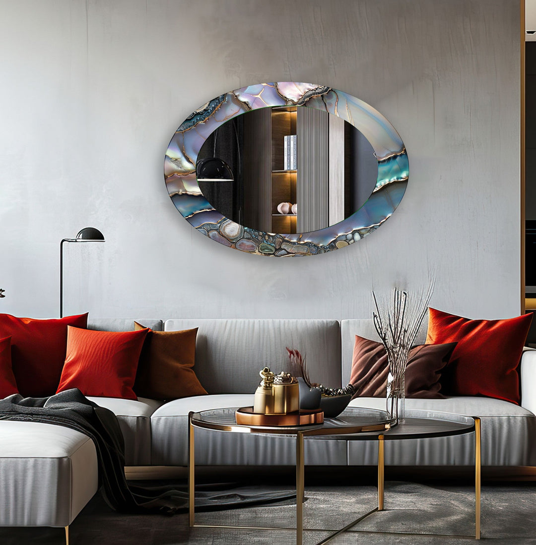 Mirrored wall art showcasing creative patterns and reflective designs for a contemporary touch
