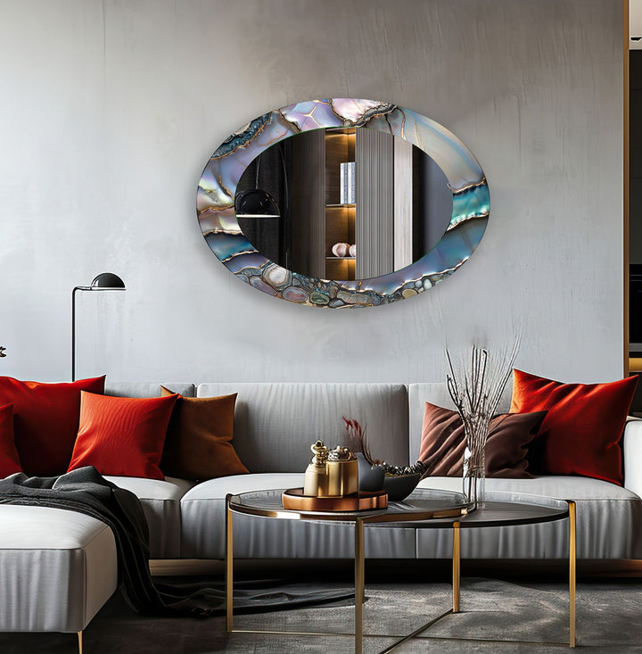 Mirrored wall art showcasing creative patterns and reflective designs for a contemporary touch
