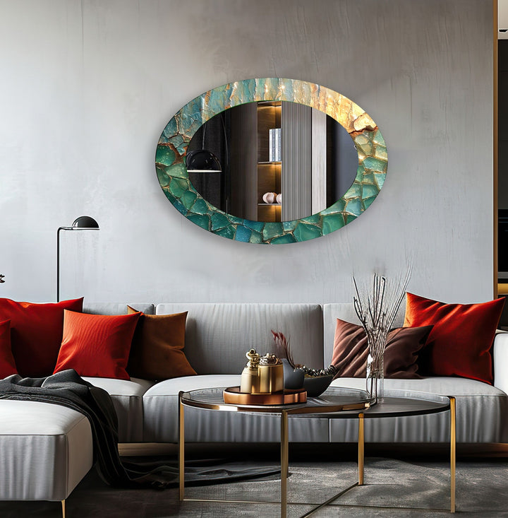 Mirrored wall art inspired by geometric elegance, perfect for adding depth and dimension
