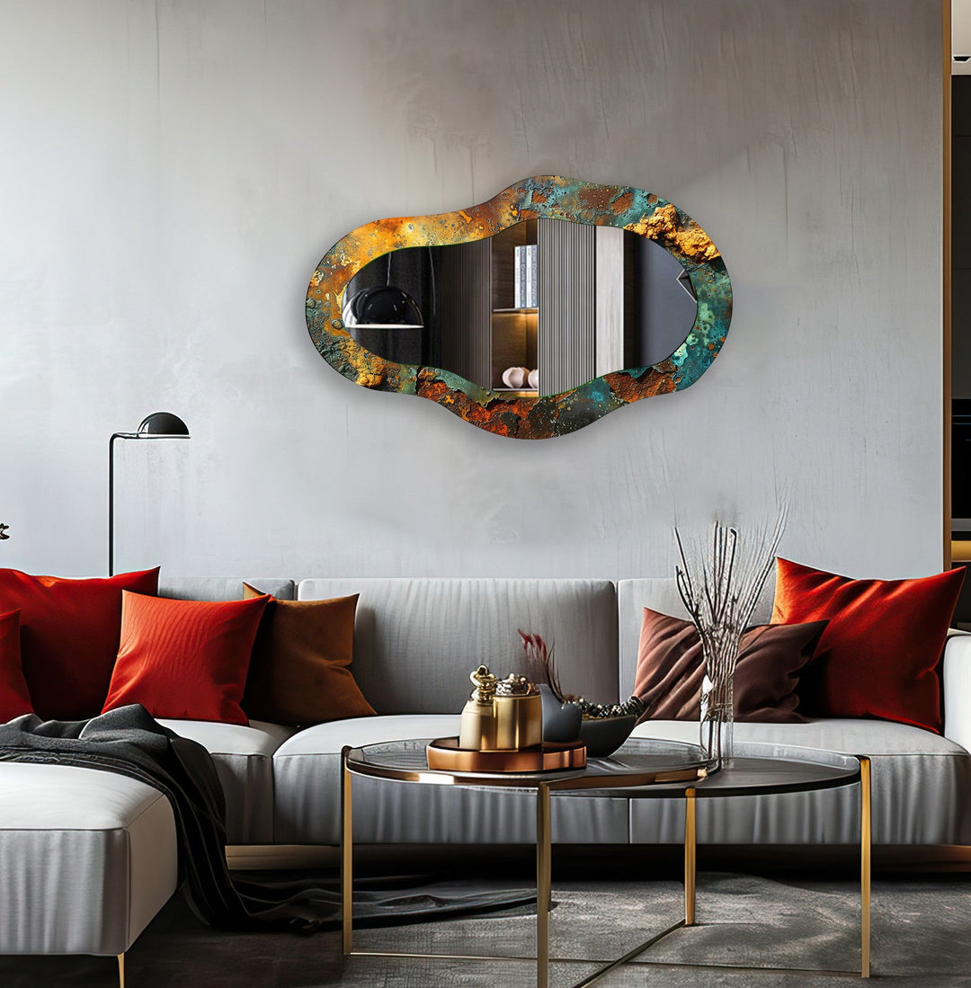 Mirror wall decor combining artistic elements with practical functionality for a unique touch
