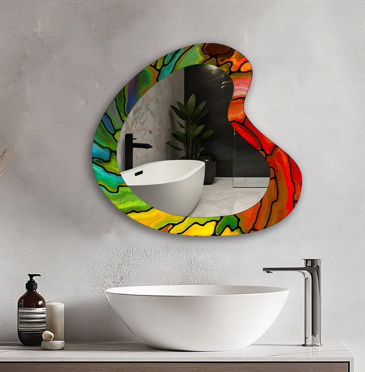 Decorative wall mirror with a contemporary design, perfect for adding elegance to any space
