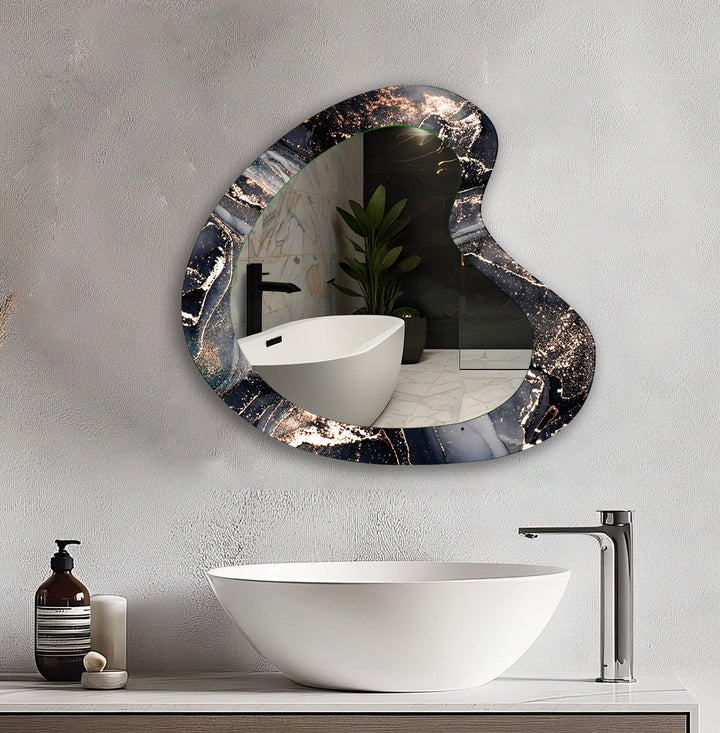 Decorative wall mirror with unique shapes and reflective surfaces for a chic statement

