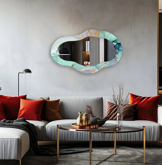 Large Marble Asymmetrical Wall Mirror - MyPhotoStation